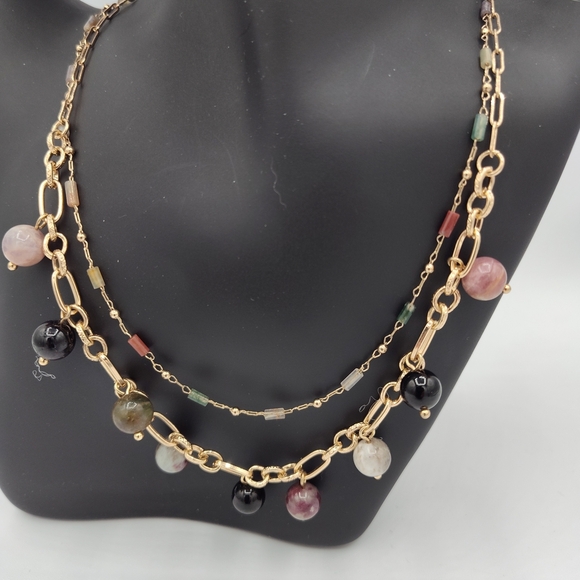 Milly Goldtone And Colored Bead Layered Necklace Set EUC ❗❗5/$25❗❗ - Picture 2 of 5